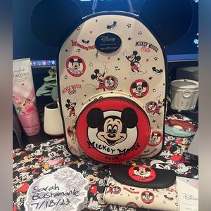 Mickey Mouse club wallet and backpack set nwt